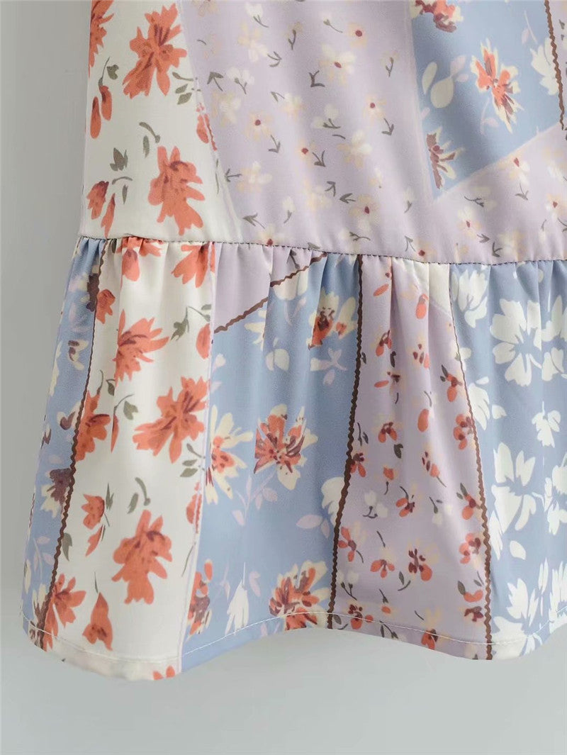 Holiday Style Pleated Bow Ruffle Skirt Printed Pleated Skirt Women