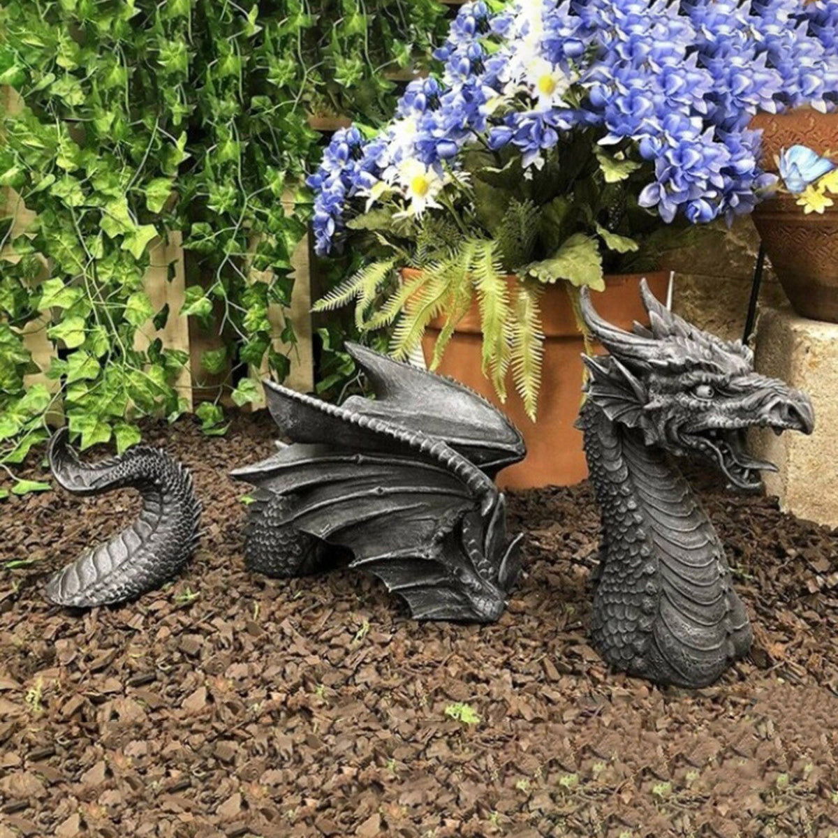 Large Dragon Gothic Garden Statue