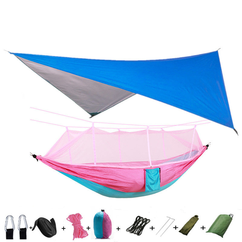 Portable Parachute Hammock with Mosquito Net - Army Green