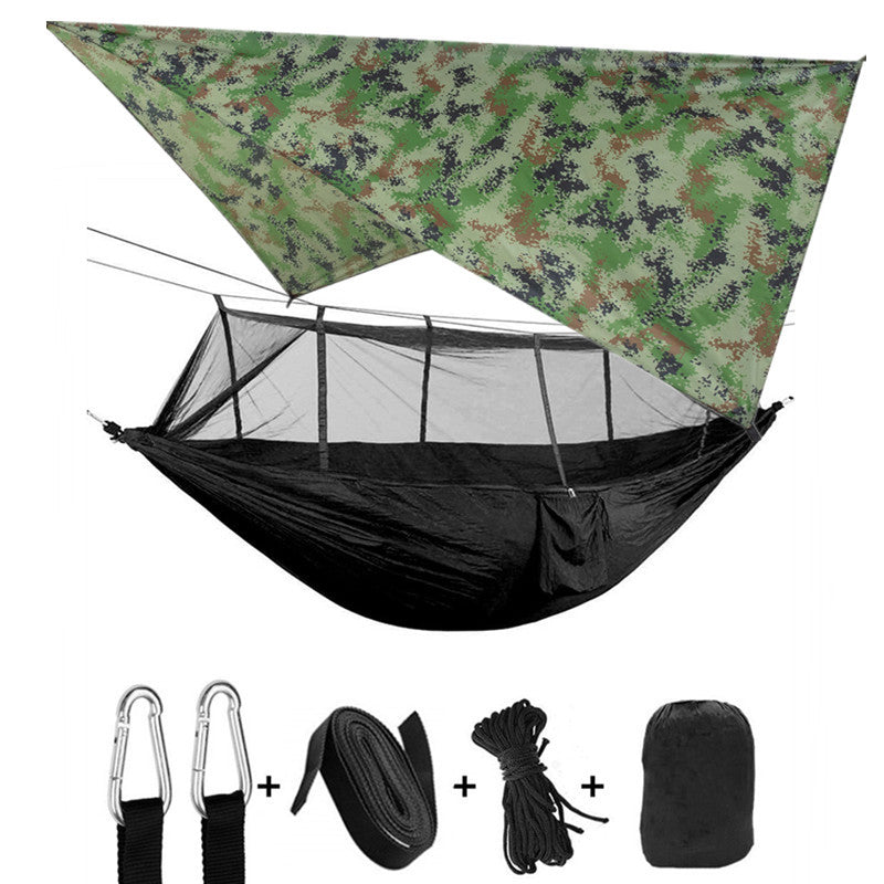 Portable Parachute Hammock with Mosquito Net - Army Green