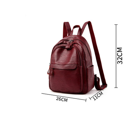 Version Of The Versatile Soft Leather Bag Simple Fashion Backpack