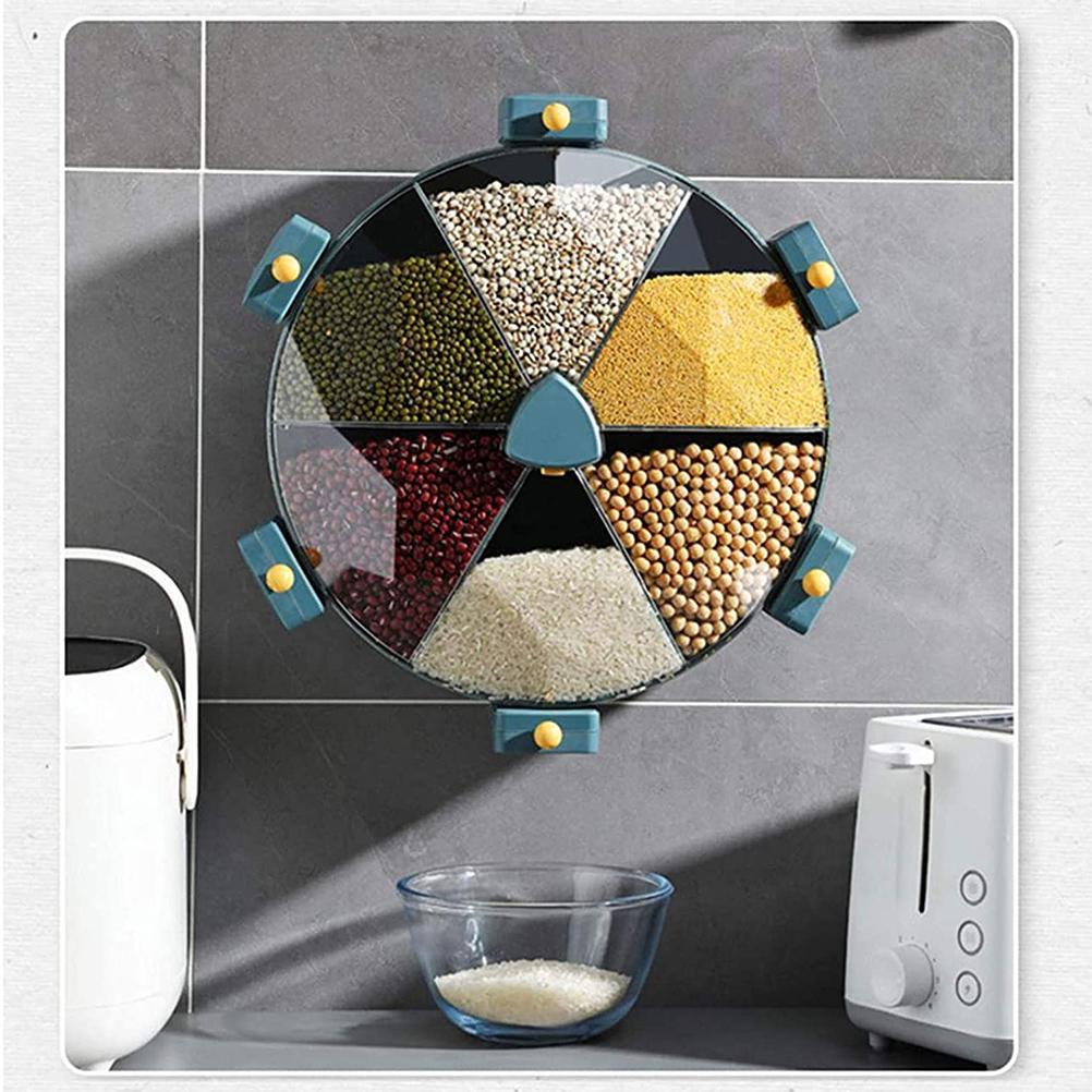 Wall-Mounted Rotating Grain Dispenser for Kitchen