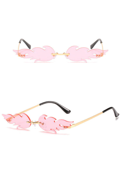 Rimless Street Shooting Sunglasses Personality Funny Odd-shaped Glasses