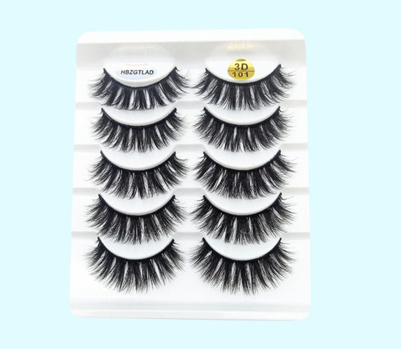 3D Mink False Eyelashes Set: 5 Pairs