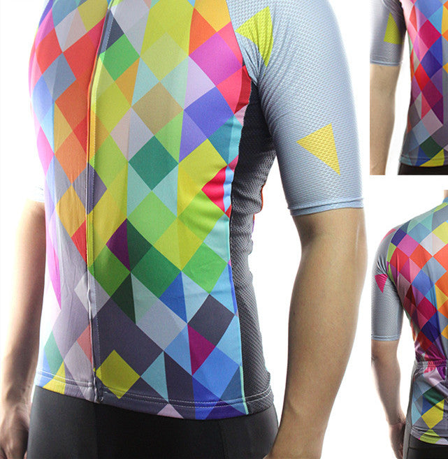 Athletics Series Color Striped Ribbed Cycling Jersey