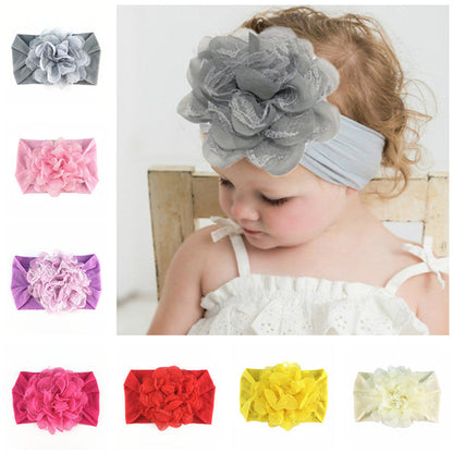 Chiffon Mesh Flower Baby Headdress Headband