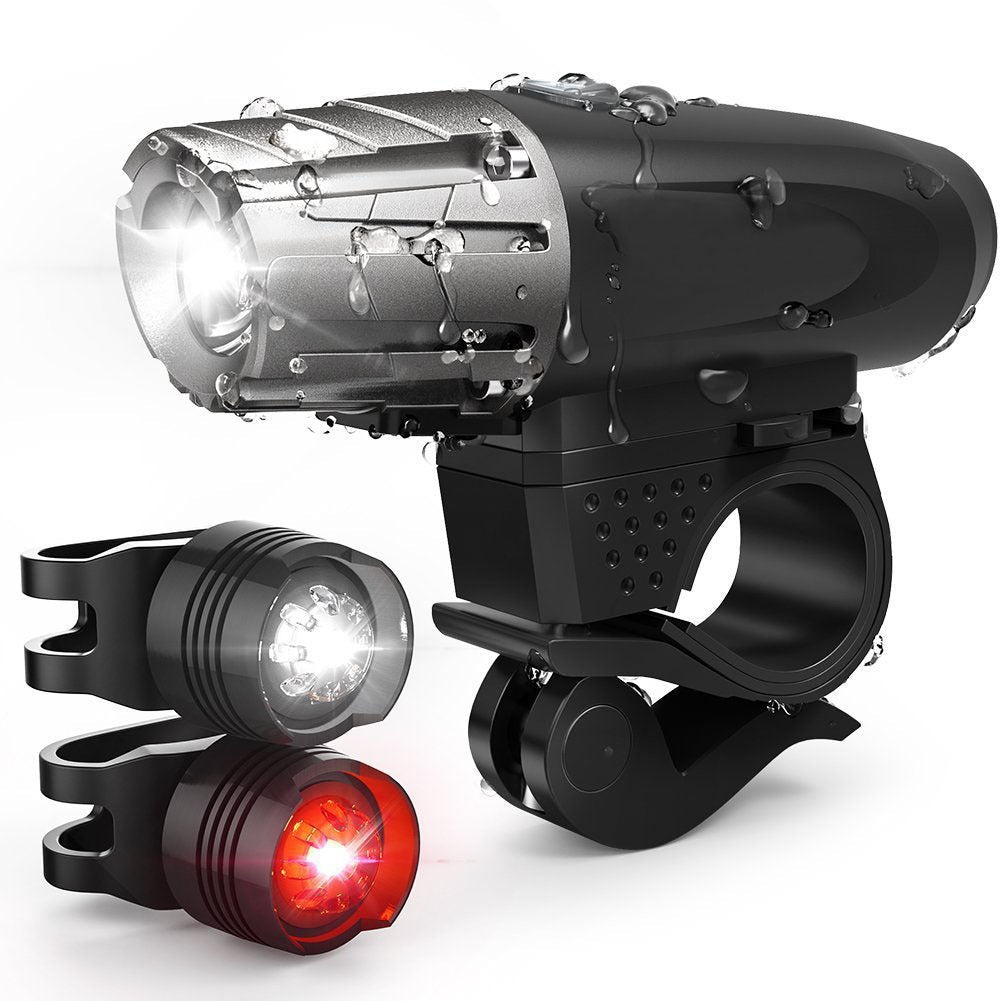 USB Rechargeable Bicycle Headlight Taillight Set