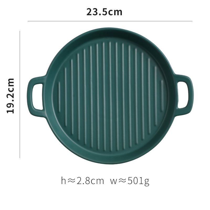 Binaural Ceramic Pizza Tray