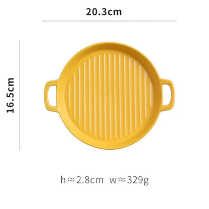 Binaural Ceramic Pizza Tray
