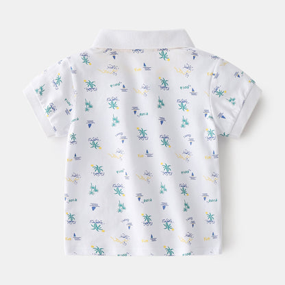 Summer Boys' Cotton Short-sleeved Polo Shirt