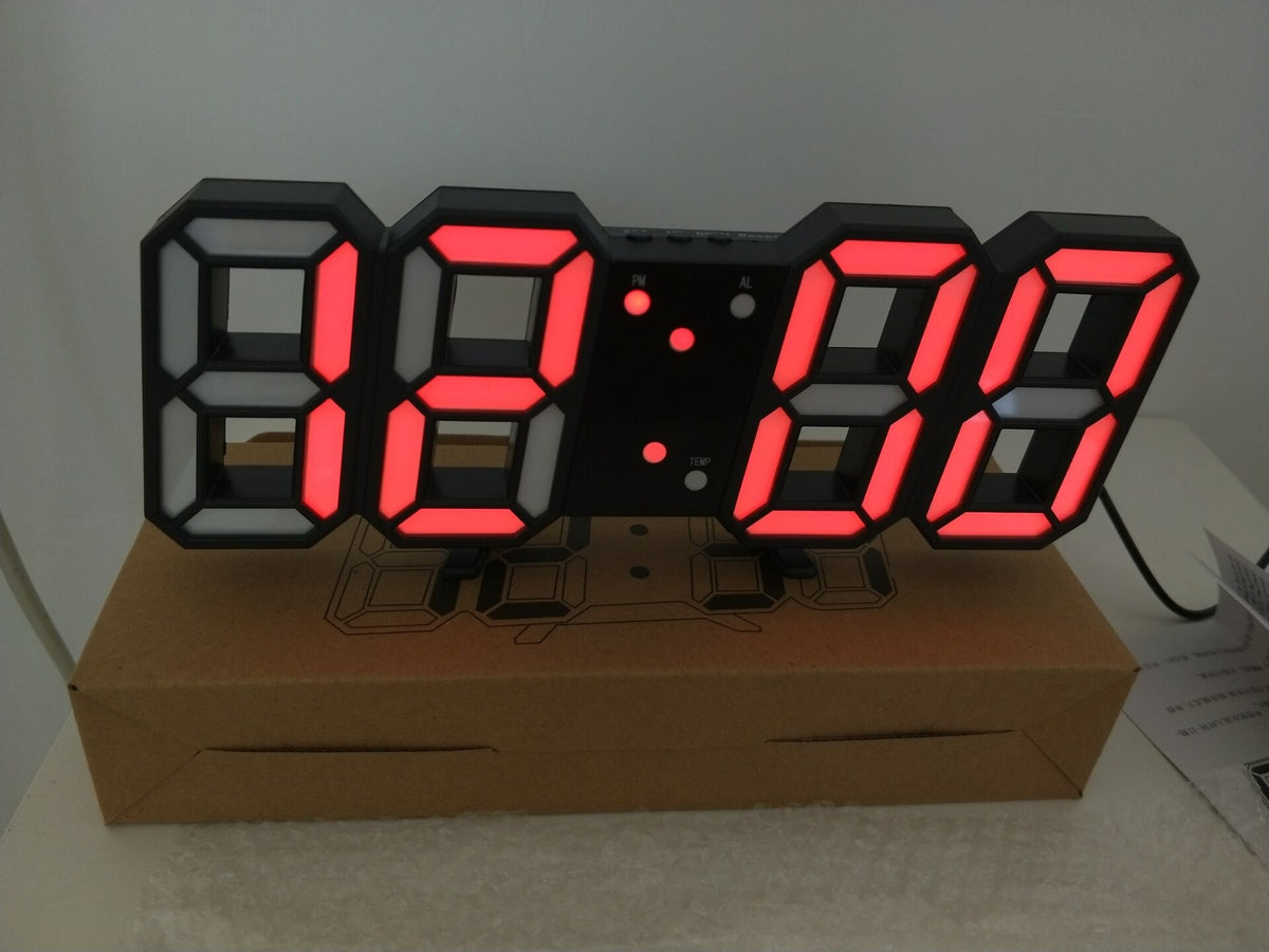 3D LED Digital Wall Clock