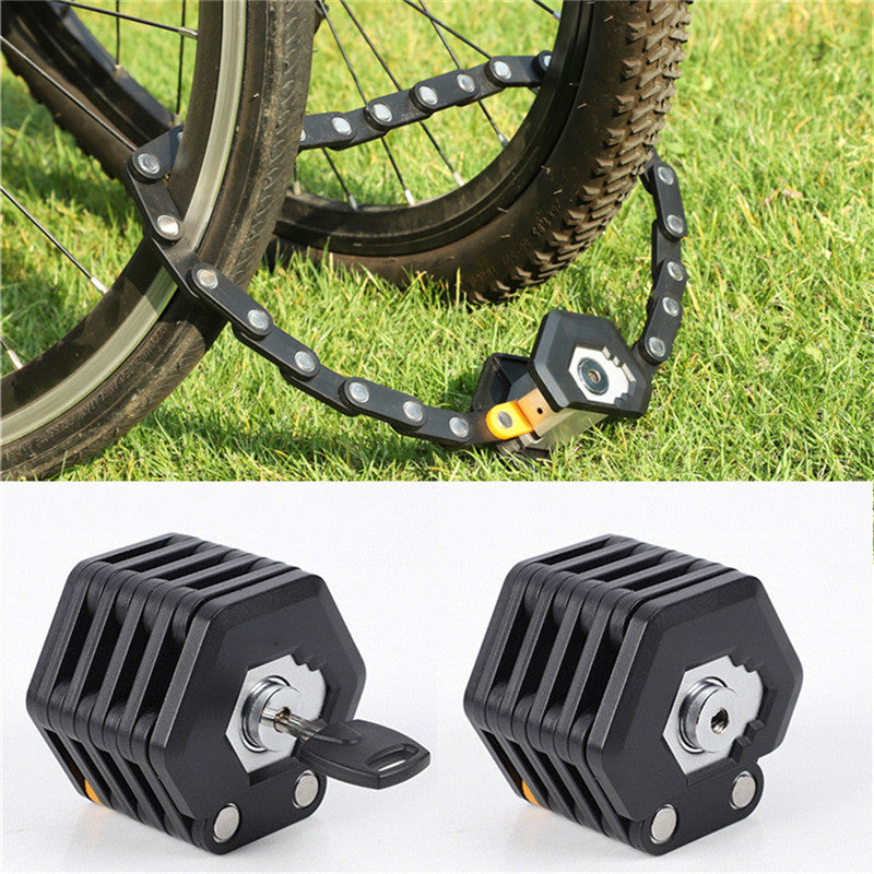 Hamburg Alloy Foldable Bike Lock – Anti-Theft with 3 Keys & Mount Bracket
