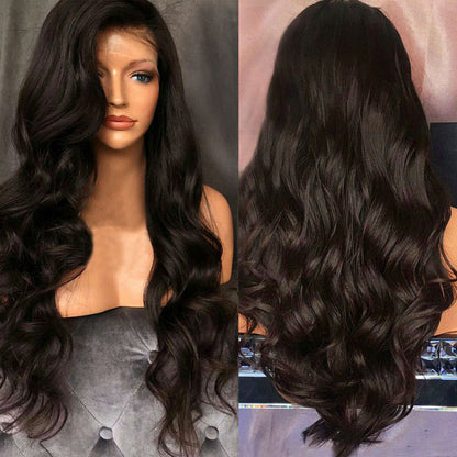 Wig Black Big Wave Ladies Wig Fashion African Curly Hair Customizable Front Lace Wig