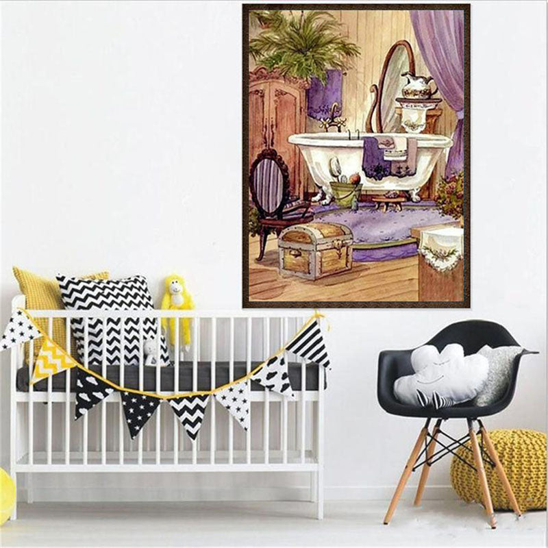 DIY 5D Diamond Painting Bathroom Mosaic Embroidery Kits Cross