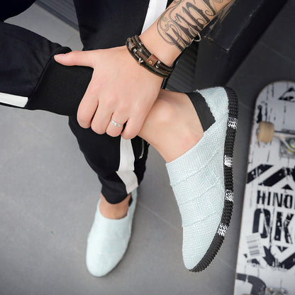 Spring And Summer Linen Canvas Shoes Men Korean Trend Casual Shoes Men