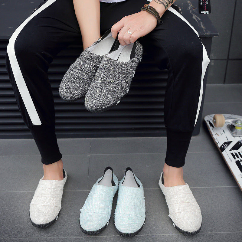 Spring And Summer Linen Canvas Shoes Men Korean Trend Casual Shoes Men