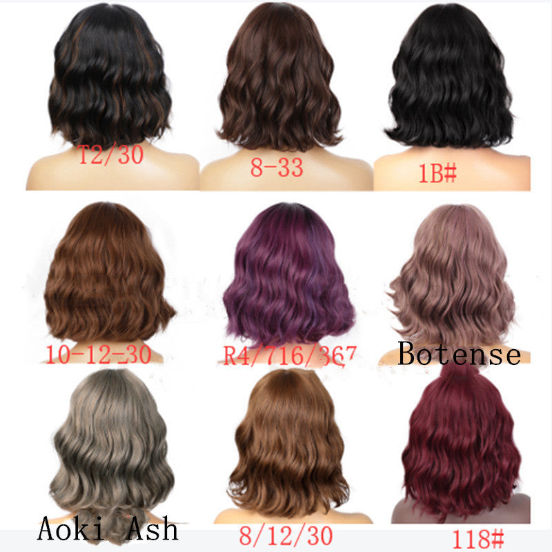 European & American Short Black Curly Wig Set