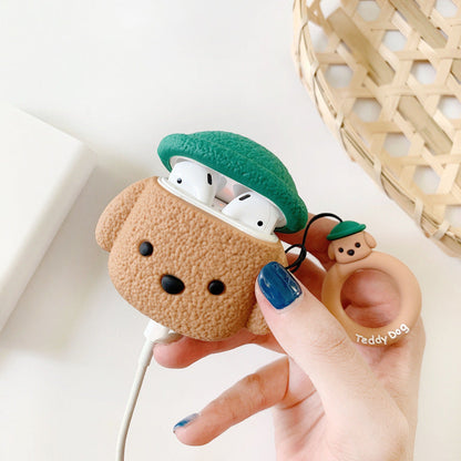 Compatible With Cartoon Hat Dog Suitable For  Airpods Headset Protective Case