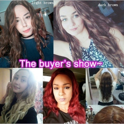 Wig Black Burgundy Multicolor Curly Hair