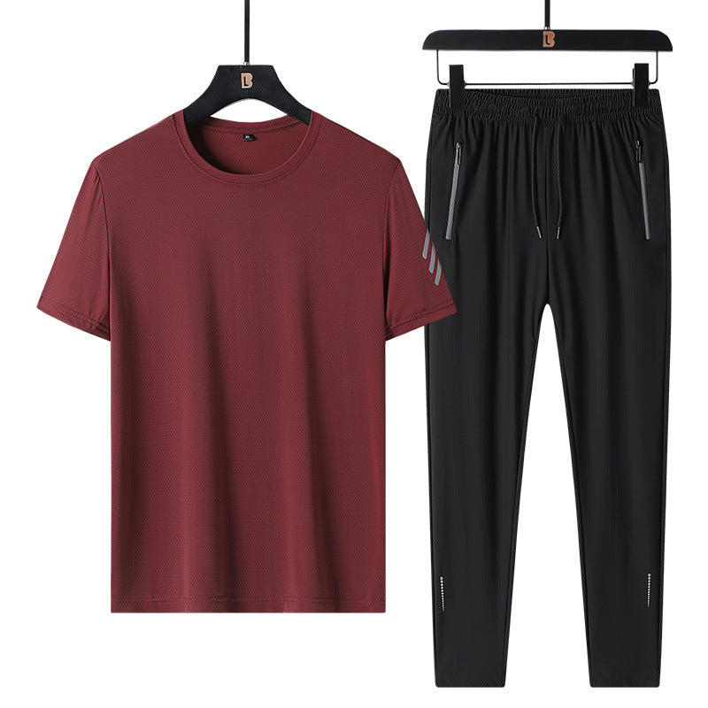 Short-sleeved Trousers Ice Silk Sportswear Plus Size