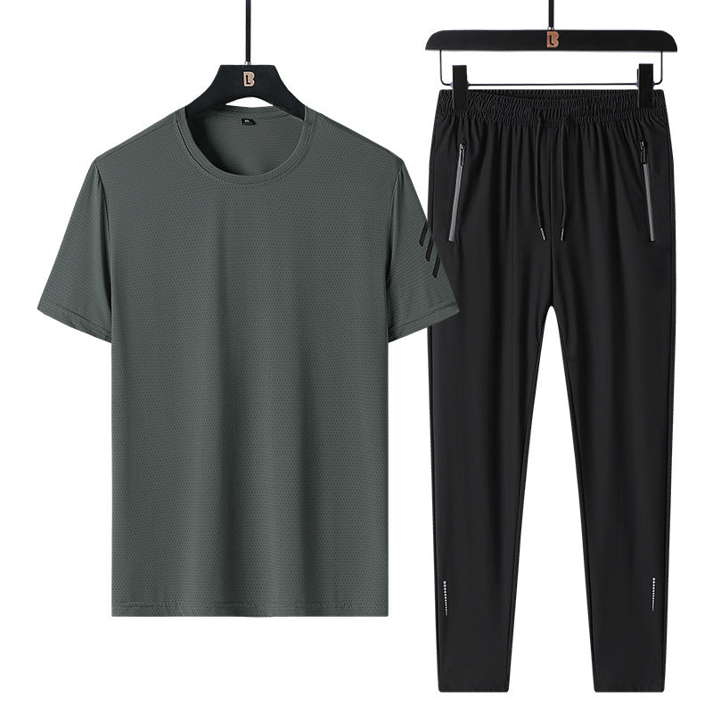 Short-sleeved Trousers Ice Silk Sportswear Plus Size