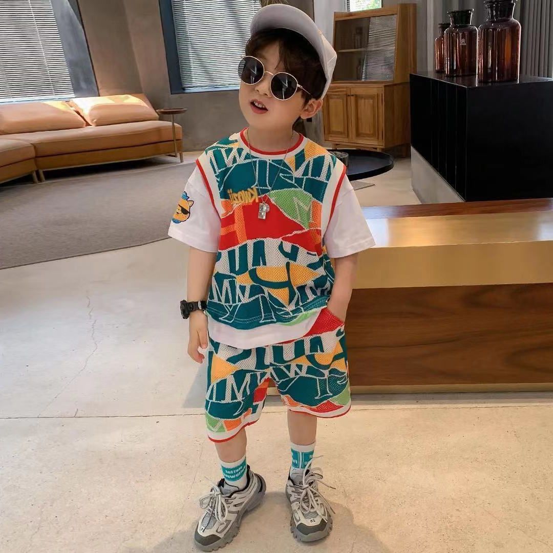 Children's Clothing Boy Suit Western Style Children's Sports Two-piece Suit