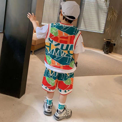 Children's Clothing Boy Suit Western Style Children's Sports Two-piece Suit