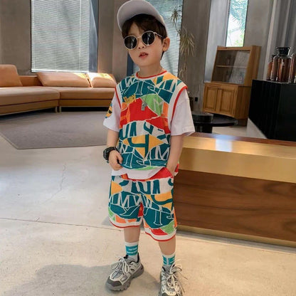 Children's Clothing Boy Suit Western Style Children's Sports Two-piece Suit
