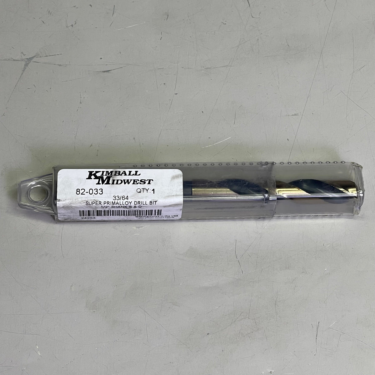 KIMBALL MIDWEST Super Primalloy Reduced Shank S&D Drill Bit 33/64"Dia x 6"L