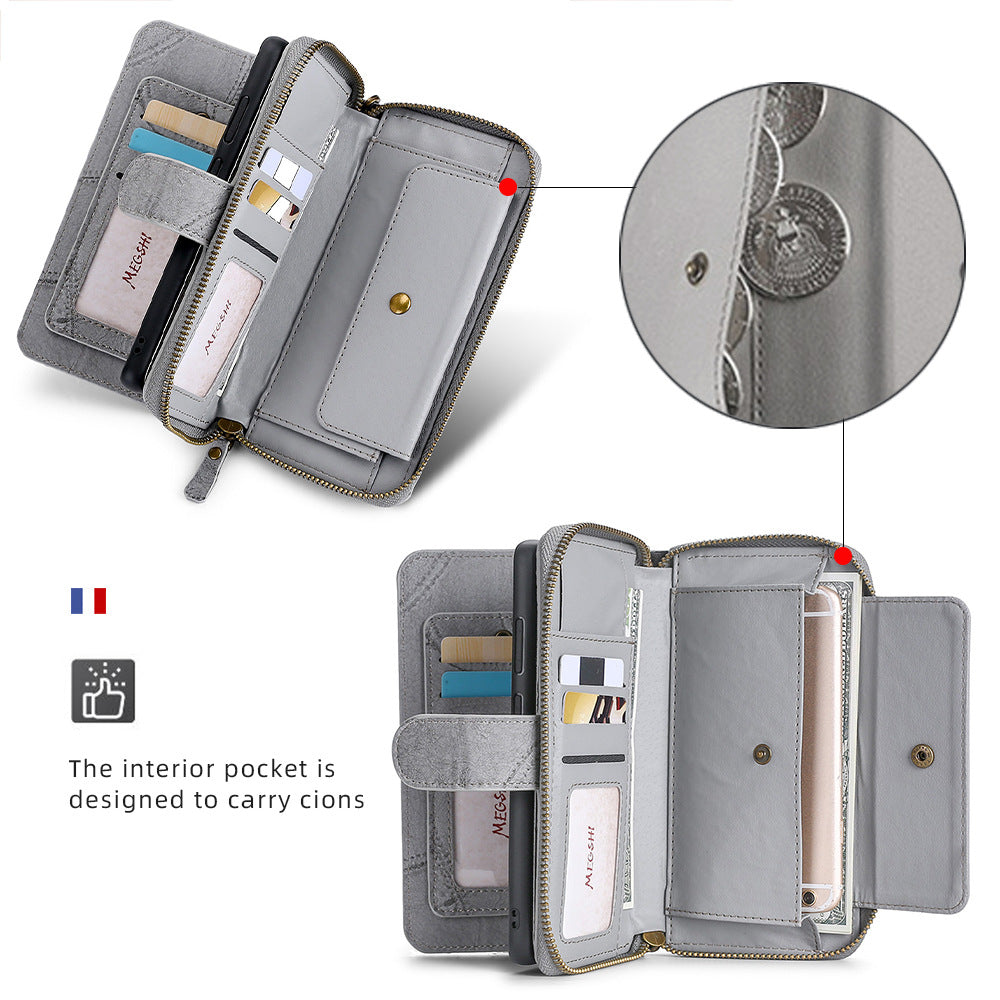 Suitable for iPhone 15 Promax phone case, wallet, card insertion phone case, flip cover leather case