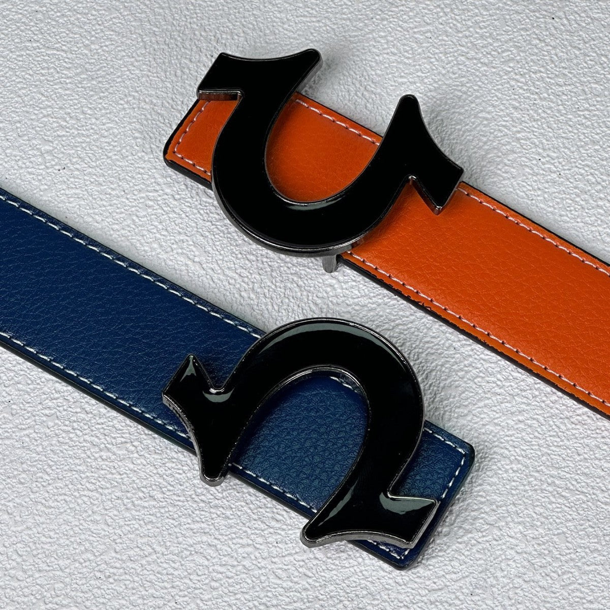 Men's Leather Belt With Smooth Buckle For Business Dress Pants