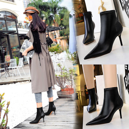 Thin booties and nude boots