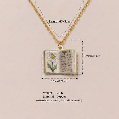 Retro Book Necklace For Women