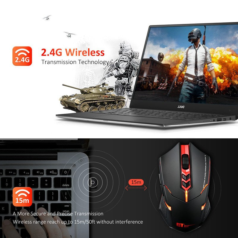 Silent Luminous Wireless Mouse - Power-Saving