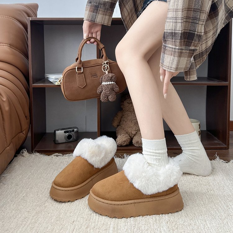 Women's Platform Lowtop Snow Boots, 2026 New Autumn Winter Warm Fleecelined Thickened Short Boots