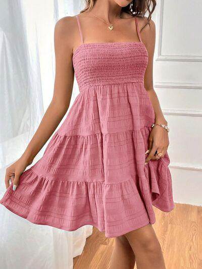 Tiered Smocked Square Neck Cami Dress for Casual Style