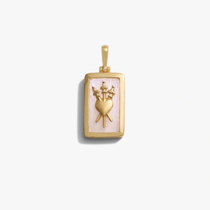 Golden Heart Angel Key Octagram Pendant