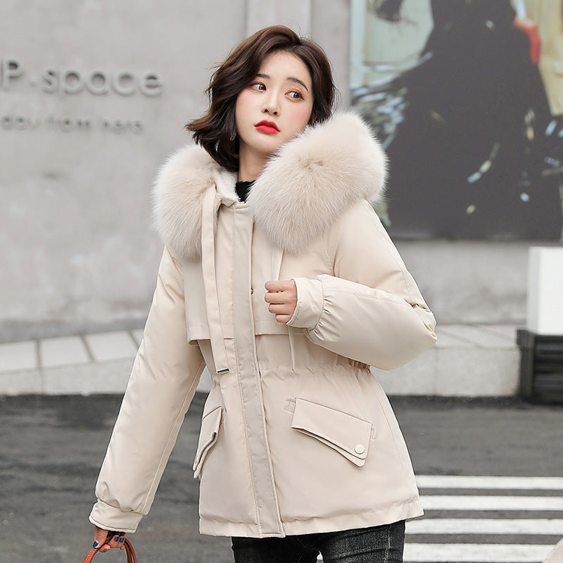 Large Fur Collar Mid Length Pie Overcoming Women