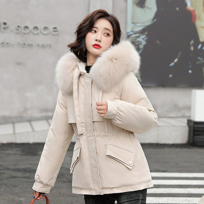 Large Fur Collar Mid Length Pie Overcoming Women