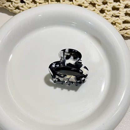 Vinegar-acid Floral Small Hair Clip Minimalist Oval Shape