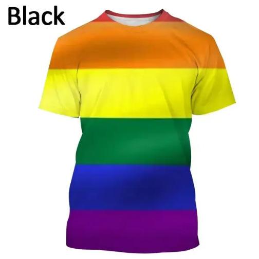 Rainbow 3D Printed T-shirt Men And Women Oversized Short Sleeve Casual Shirt Fashion Tops Trend