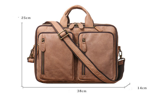 Men's Large Capacity Leather Travel Backpack