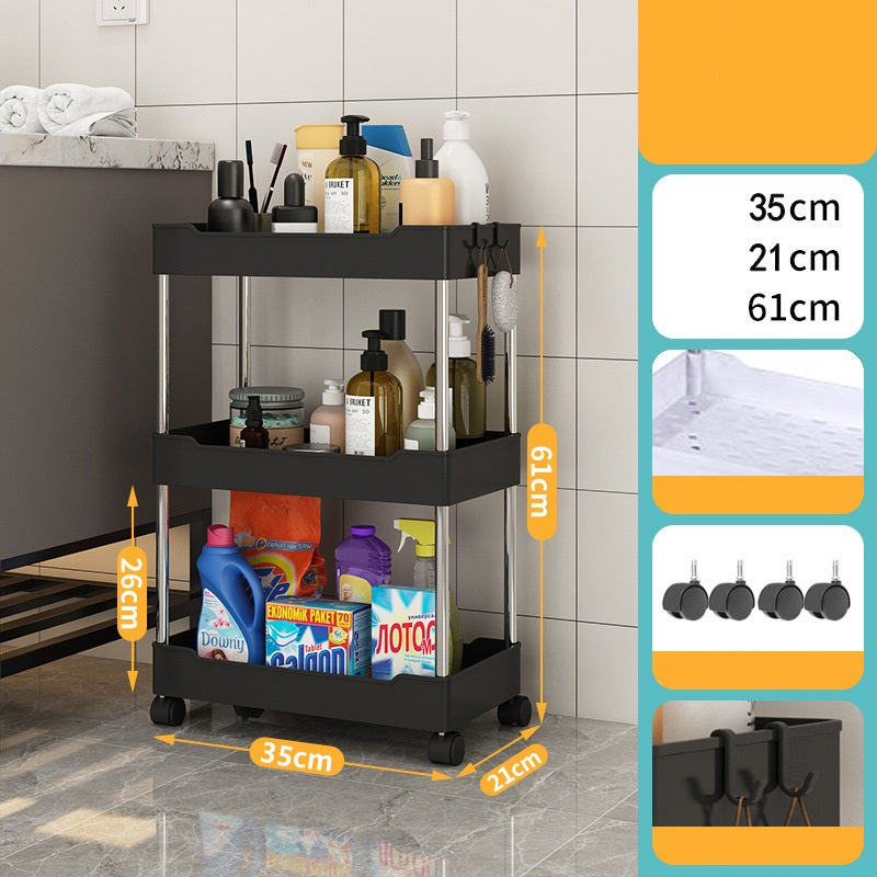 Kitchen multi layer vegetable basket rack floor-standing removable vegetable storage household multi functional trolley