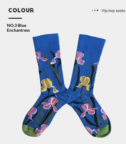 French Creative Socks Illustration Art Socks For Men And Women Couples