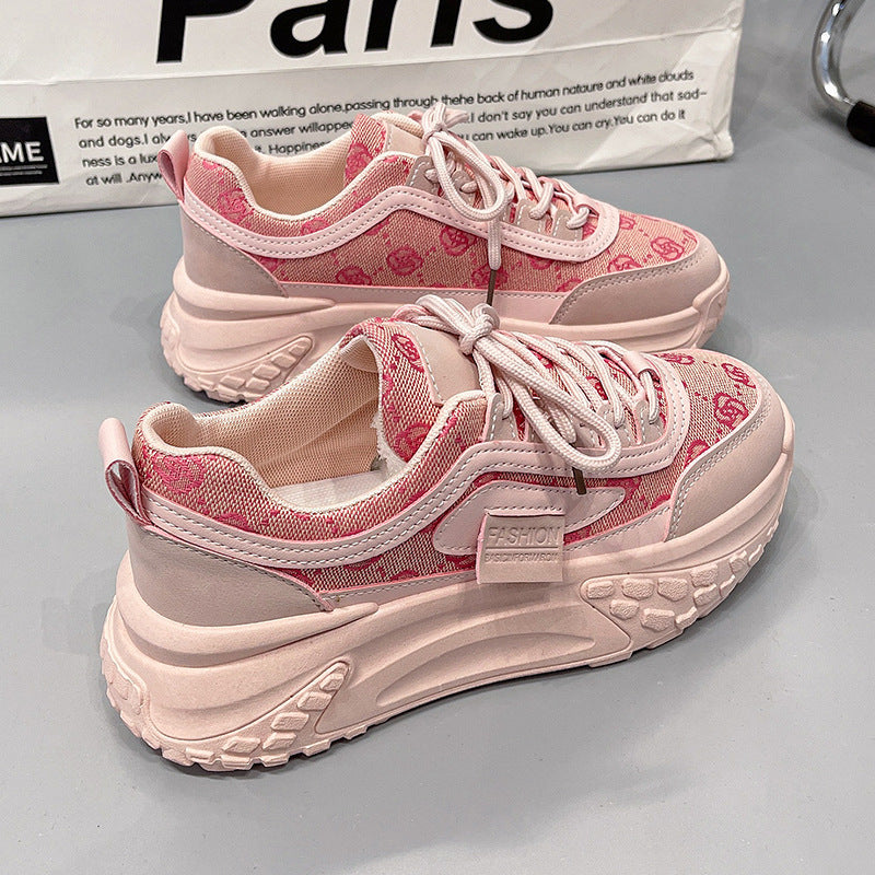 Spring New Breathable All-matching Platform Running Shoes Women