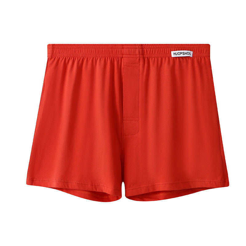 Loose Breathable Plus Size Men's Solid Color Boxers