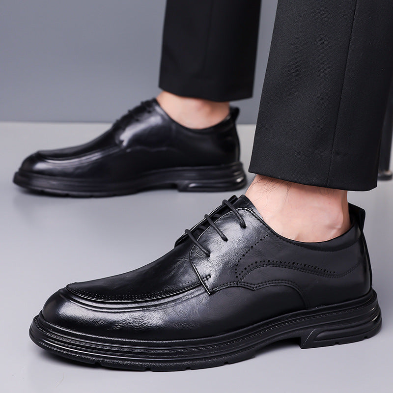 Men's Business Formal Brown Lace-up Leather Shoes