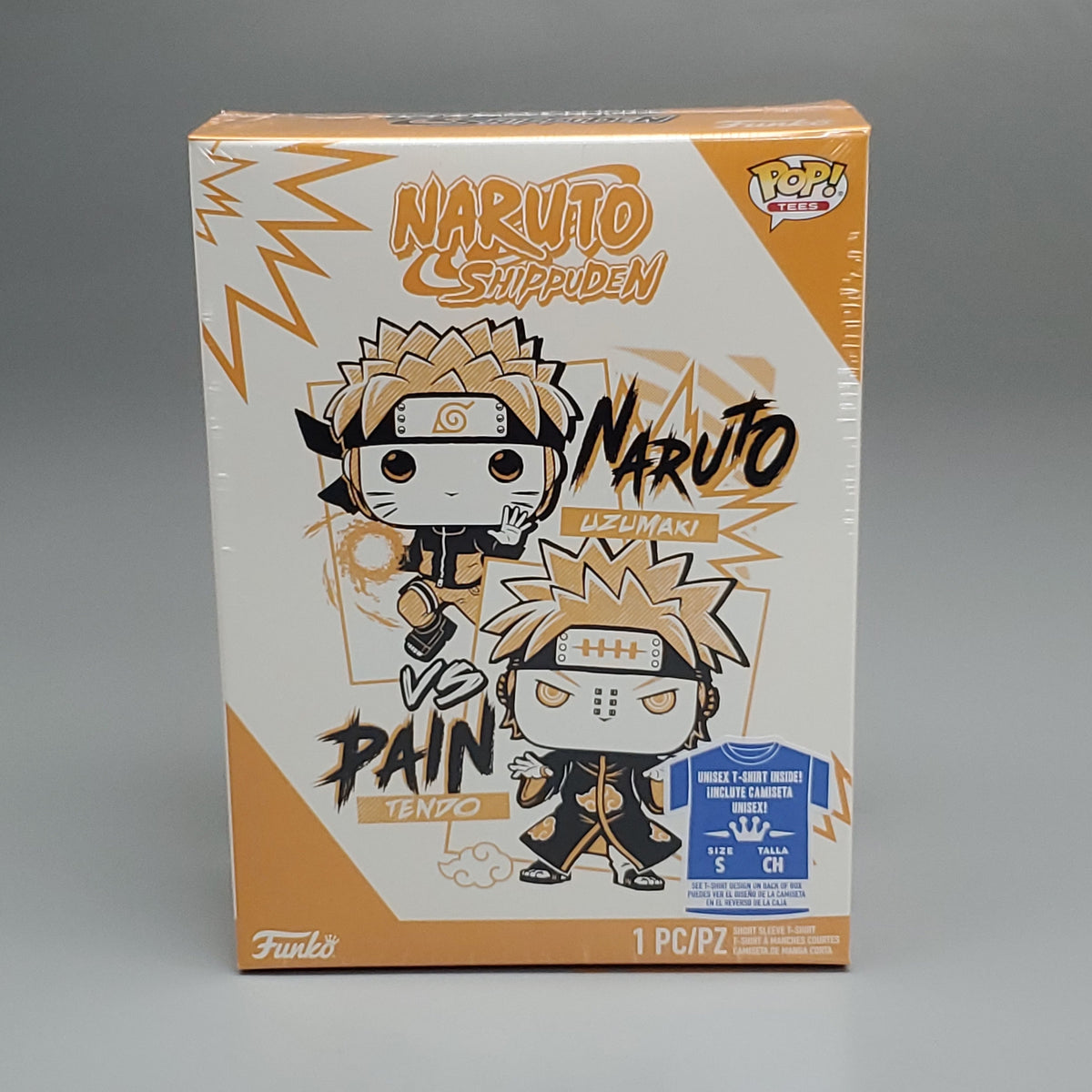 FUNKO Pop Naruto Shippuden Unisex T-Shirt SZ S Naruto vs Pain Boxed Tee