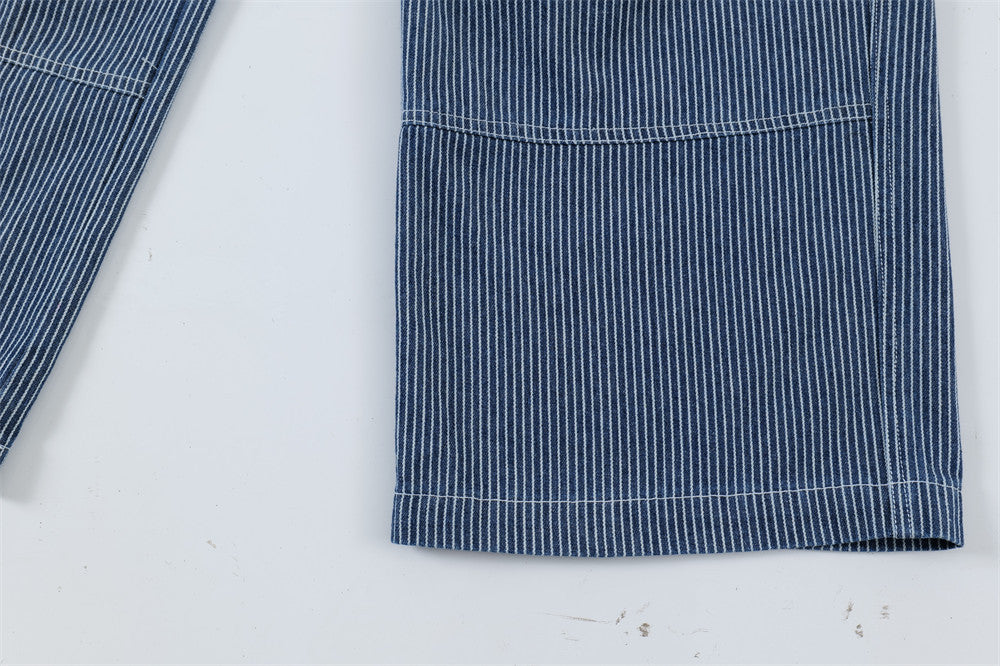 Vertical Stripes Casual Working Pants Men