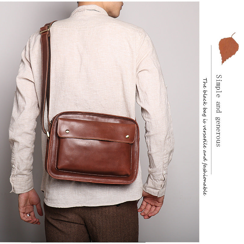 Men's Casual Cowhide Shoulder Bag